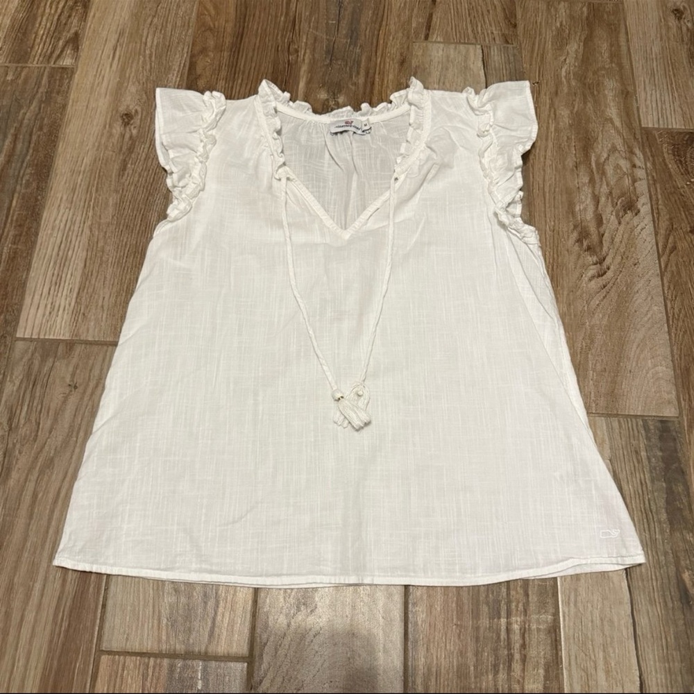 Vineyard Vines Ruffle Sleeve Top